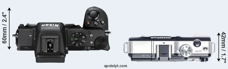 Compare Z50 versus E-PL1 top