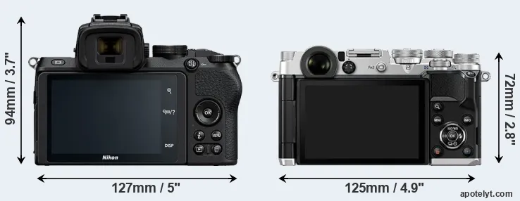 Comparison Z50 or PEN-F rear