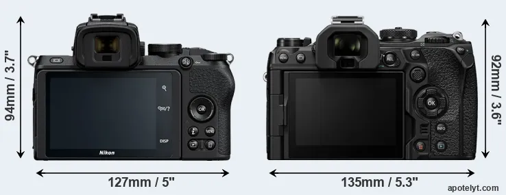 Comparison Z50 or OM-1 rear
