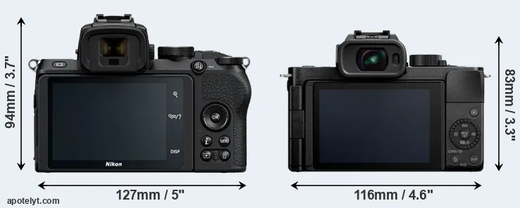 Comparison Z50 or G100 rear