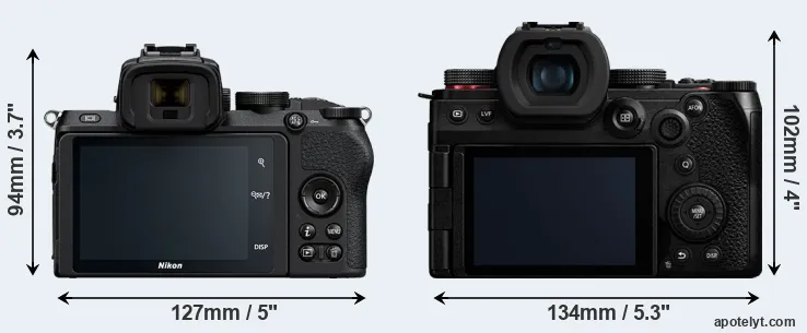 Comparison Z50 or G9 II rear