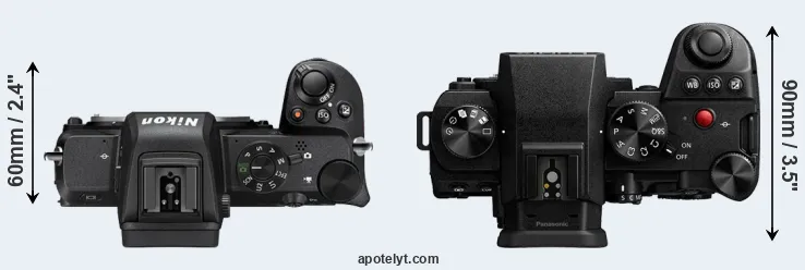 Compare Z50 versus G9 II top