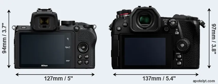 Comparison Z50 or G9 rear