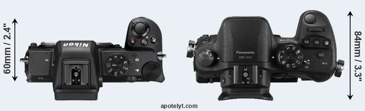 Compare Z50 versus GH4 top