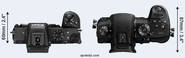 Compare Z50 versus GH5 top