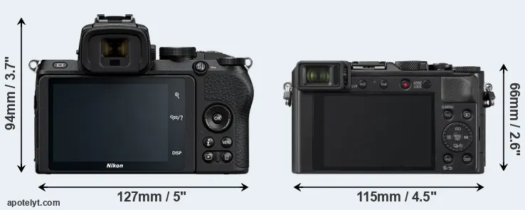 Comparison Z50 or LX100 II rear