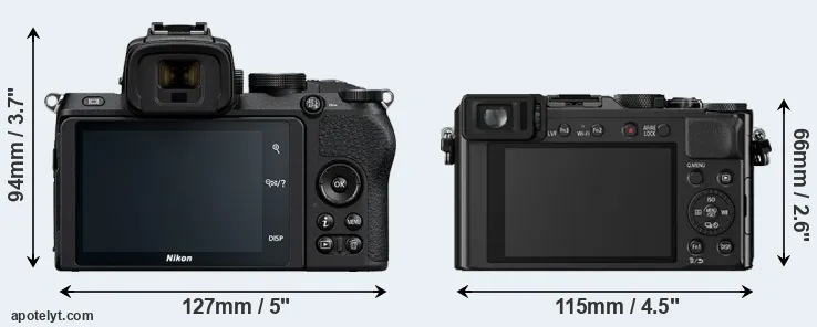 Comparison Z50 or LX100 rear