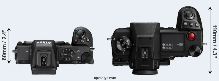 Compare Z50 versus S1H top