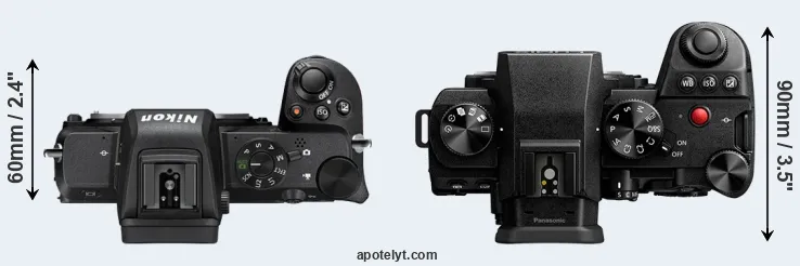 Compare Z50 versus S5 II top