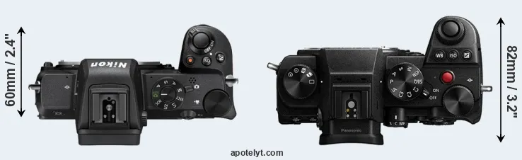 Compare Z50 versus S5 top