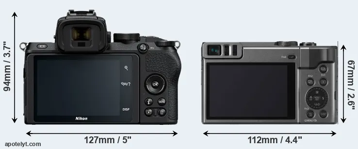 Comparison Z50 or TZ90 rear