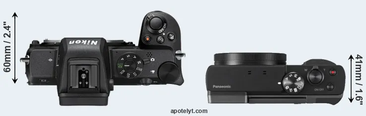 Compare Z50 versus TZ90 top