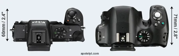 Compare Z50 versus K-50 top