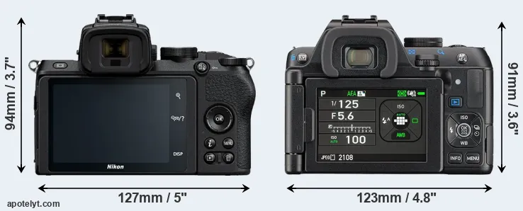 Comparison Z50 or K-S2 rear