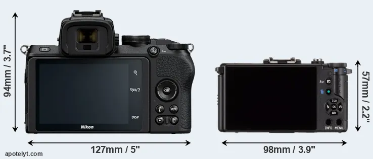 Comparison Z50 or Pentax Q rear