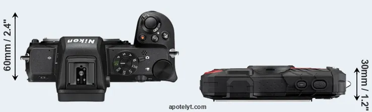 Compare Z50 versus WG-60 top
