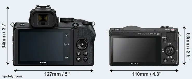 Comparison Z50 or A5100 rear