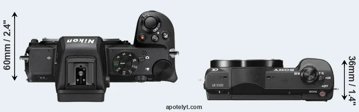 Compare Z50 versus A5100 top