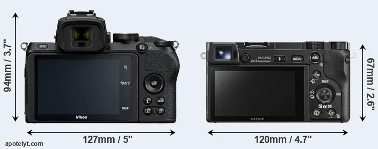 Comparison Z50 or A6000 rear