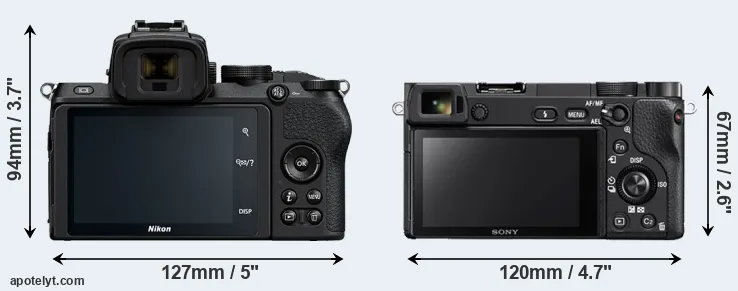 Comparison Z50 or A6300 rear