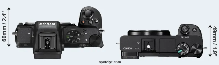 Compare Z50 versus A6300 top