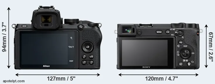 Comparison Z50 or A6600 rear