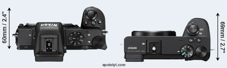 Compare Z50 versus A6600 top