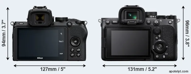 Comparison Z50 or A7 IV rear