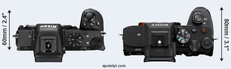 Compare Z50 versus A7 IV top