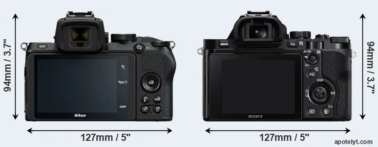 Comparison Z50 or A7 rear