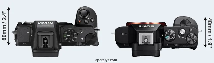Compare Z50 versus A7 top