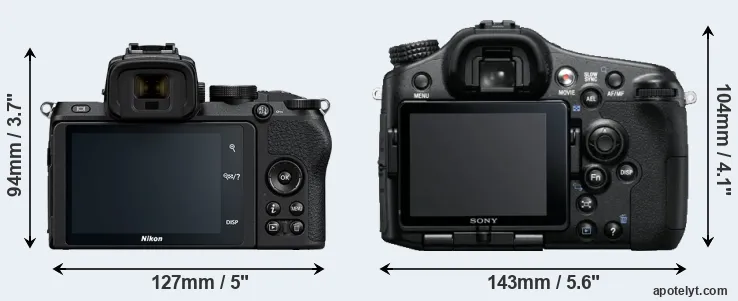 Comparison Z50 or A77 rear
