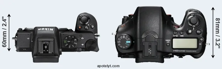 Compare Z50 versus A77 top
