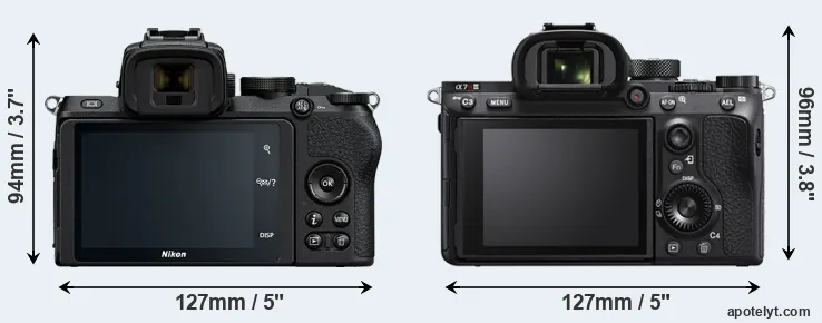 Comparison Z50 or A7R IIIA rear