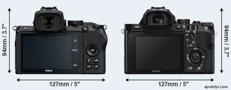 Comparison Z50 or A7S rear