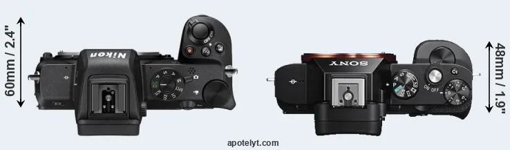 Compare Z50 versus A7S top