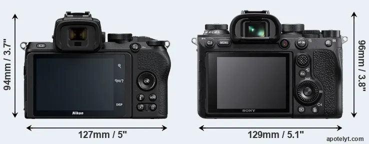 Comparison Z50 or A9 II rear