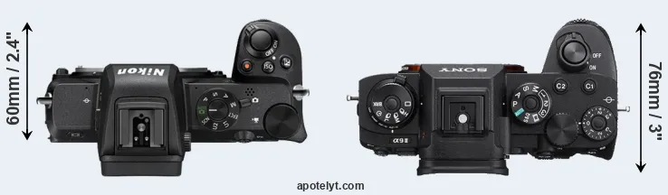 Compare Z50 versus A9 II top