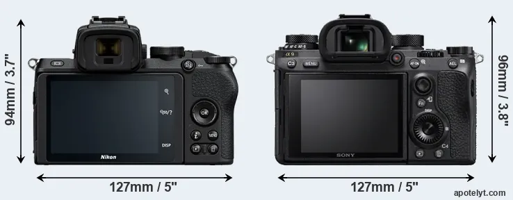 Comparison Z50 or A9 rear