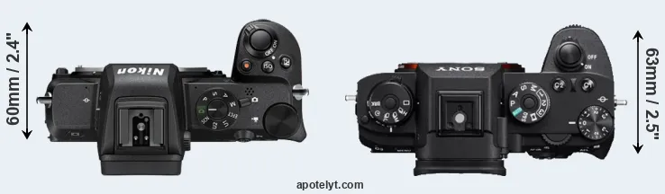 Compare Z50 versus A9 top