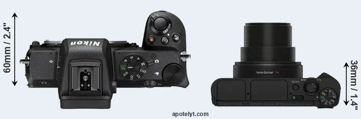Compare Z50 versus HX80 top
