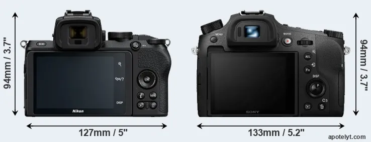 Comparison Z50 or RX10 IV rear