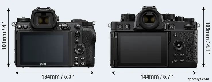 Comparison Z6 II or Zf rear