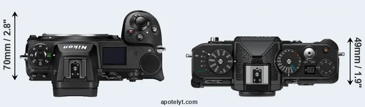 Compare Z6 II versus Zf top