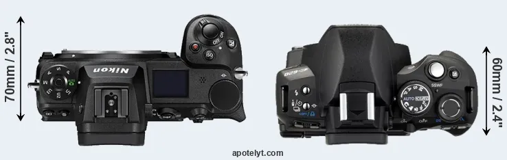 Compare Z6 II versus E-620 top