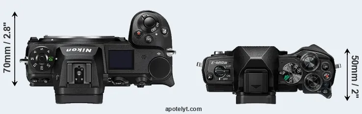 Compare Z6 II versus E-M10 III top