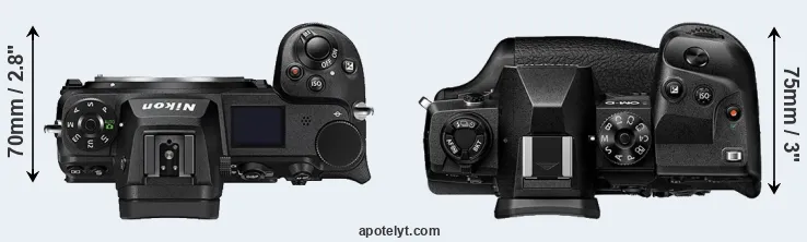 Compare Z6 II versus E-M1X top