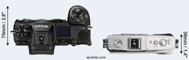 Compare Z6 II versus E-P1 top