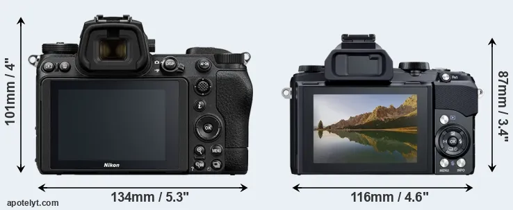 Comparison Z6 II or Stylus 1 rear