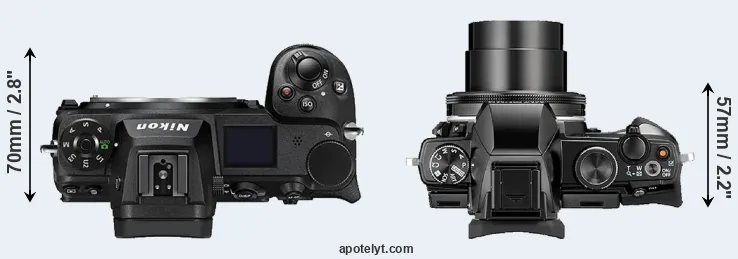Compare Z6 II versus Stylus 1 top